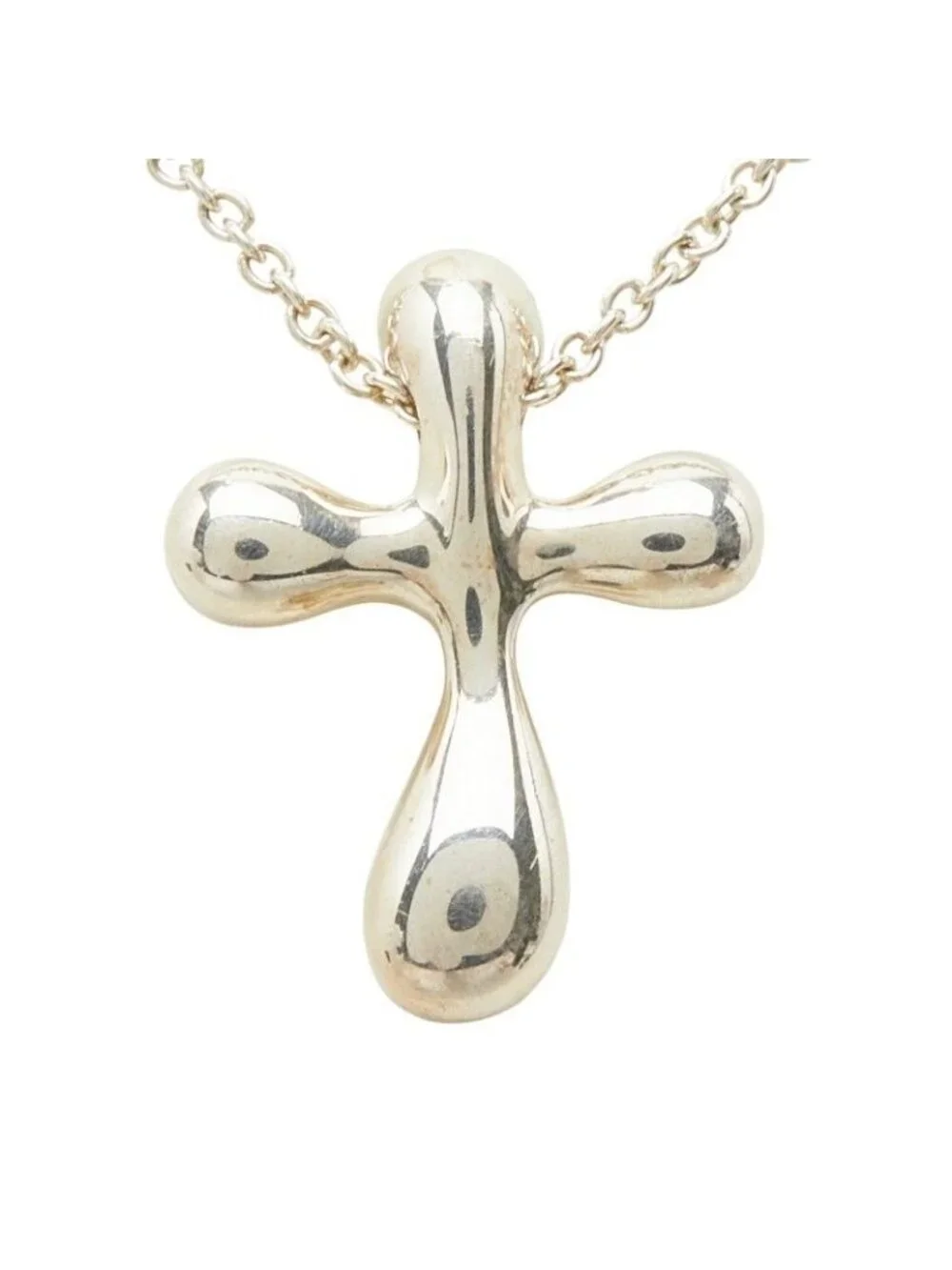 Tiffany & Co Elsa Peretti Small Cross Chain Pendant 925 Sterling Silver